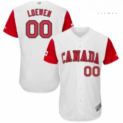 Mens Canada Baseball Majestic 00 Adam Loewen White 2017 World Baseball Classic Authentic Team Jersey