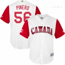 Mens Canada Baseball Majestic 56 Daniel Pinero White 2017 World Baseball Classic Replica Team Jersey