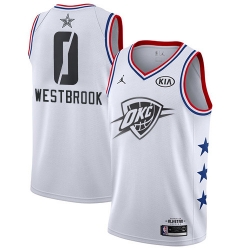 Thunder #0 Russell Westbrook White Basketball Jordan Swingman 2019 All Star Game Jersey