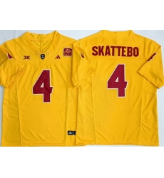 Men Arizona State Sun Devils 4 Cam Skattebo Gold 2025 F U S E  Vapor Limited Stitched Jersey