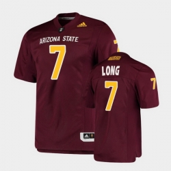 Men Arizona State Sun Devils Ethan Long College Football Maroon Premier Jersey