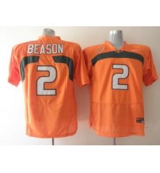 Hurricanes #2 Jon Beason Orange Embroidered NCAA Jerseys