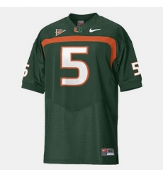 Men Miami Hurricanes Andre Johnson College Football Green Jersey