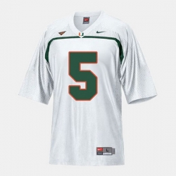 Men Miami Hurricanes Andre Johnson College Football White Jersey