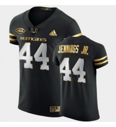 Men Miami Hurricanes Bradley Jennings Jr. Golden Edition Black Authentic Jersey