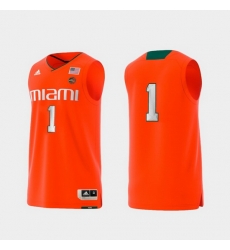 Men Miami Hurricanes Orange Basketball Swingman Adidas Replica Jersey