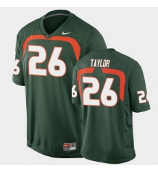 Men Miami Hurricanes Sean Taylor Game Green College Football Jersey