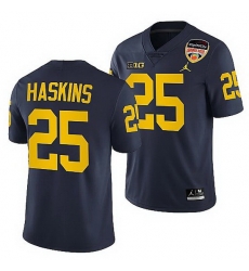 Michigan Wolverines Hassan Haskins Navy 2021 Orange Bowl College Football Playoff Jersey