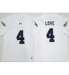 Men Notre Dame Fighting Irish 4 Jeremiyah Love White F U S E Limited Stitched Jersey Men Notre Dame Fighting Irish 4 Jeremiyah Love White F U S E Limited Stitched Jersey
