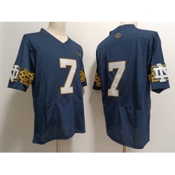 Notre Dame Fighting Irish Audric Estime #7 Navy Blue No Name 2023 Stitched Jersey