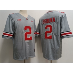 Men Nike Ohio State Buckeyes #2 Emeka Egbuka Gray College Football Jersey