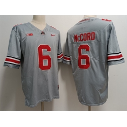 Men Nike Ohio State Buckeyes #6 Kyle McCord Gray College Football Jersey