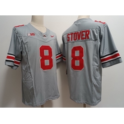 Men Ohio State Buckeyes Cade Stover #8 Gray 2023 F U S E NCAA Stitched Football Jersey