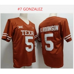 Men Texas Longhorns #7 Gonzales Orange Stitched Jersey