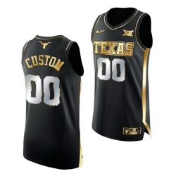 Texas Longhorns Custom 2021 March Madness Golden Authentic Black Jersey