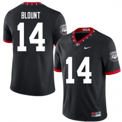 2020 Men #14 Trey Blount Georgia Bulldogs Mascot 100th Anniversary College Football Jerseys Sale-Bla