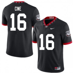 2020 Men #16 Lewis Cine Georgia Bulldogs Mascot 100th Anniversary College Football Jerseys Sale-Blac