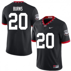 2020 Men #20 Major Burns Georgia Bulldogs Mascot 100th Anniversary College Football Jerseys Sale-Bla