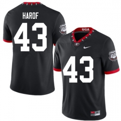 2020 Men #43 Chase Harof Georgia Bulldogs Mascot 100th Anniversary College Football Jerseys Sale-Bla