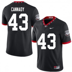 2020 Men #43 Jehlen Cannady Georgia Bulldogs Mascot 100th Anniversary College Football Jerseys Sale-