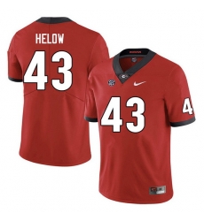 Men #43 Matthew Helow Georgia Bulldogs College Football Jerseys Sale-Red Anniversary