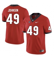 Men #49 Samuel Johnson Georgia Bulldogs College Football Jerseys Sale-Red Anniversary