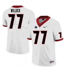 Men #77 Devin Willock Georgia Bulldogs College Football Jerseys Sale-White