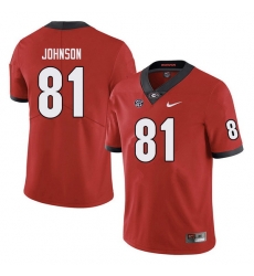 Men #81 Jaylen Johnson Georgia Bulldogs College Football Jerseys red