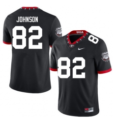 Men #82 Logan Johnson Georgia Bulldogs College Football Jerseys Sale-100th Anniversary