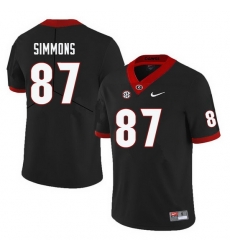 Men #87 Tyler Simmons Georgia Bulldogs College Football Jerseys-Black