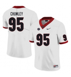 Men #95 Noah Chumley Georgia Bulldogs College Football Jerseys Sale-White