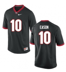 Men Georgia Bulldogs #10 Jacob Eason College Football Jerseys-Black