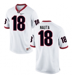 Men Georgia Bulldogs #18 Isaac Nauta College Football Jerseys-White