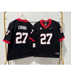Men Georgia Bulldogs 27 Nick Chubb Black F U S E Stitched Jersey Men Georgia Bulldogs 27 Nick Chubb Black F U S E Stitched Jersey