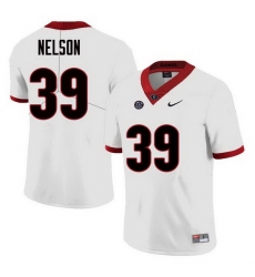 Men Georgia Bulldogs #39 Hugh Nelson College Football Jerseys Sale-White