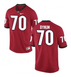 Men Georgia Bulldogs #70 Aulden Bynum College Football Jerseys-Red