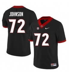 Men Georgia Bulldogs #72 Netori Johnson College Football Jerseys Sale-Black