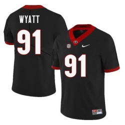 Men Georgia Bulldogs #91 Kolby Wyatt College Football Jerseys Sale-Black