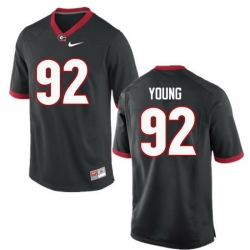 Men Georgia Bulldogs #92 Justin Young College Football Jerseys-Black