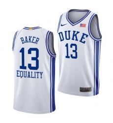 Duke Blue Devils Joey Baker White Equality Men Jersey