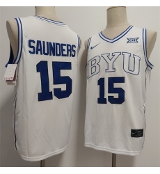 Men Duke Blue Devils 15 Richie Saunders White Stitched Basketball Jersey Men Duke Blue Devils 15 Richie Saunders White Stitched Basketball Jersey