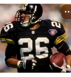 Men Steelers Rod Woodson #26 Black 75 Anniversary Throwback Jersey
