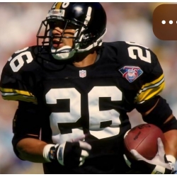 Men Steelers Rod Woodson #26 Black 75 Anniversary Throwback Jersey