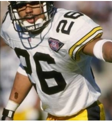 Men Steelers Rod Woodson #26 White 75 Anniversary Throwback Jersey