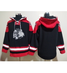 Men Chicago Blackhawks Blank Black Stitched NHL Hoodie