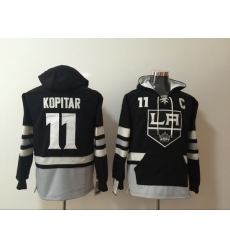 Men Los Angeles Kings 11 Anze Kopitar Blue Stitched Hoodie