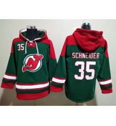 Men New Jersey Devils 35 Corey Schneider Green Stitched Hoody