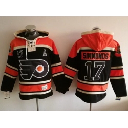 Men Philadelphia Flyers 17 Wayne Simmonds Black Sawyer Hooded Sweatshirt Stitched NHL Jersey