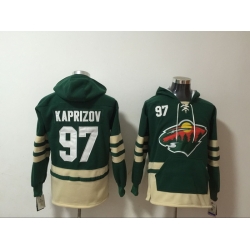 Men Minnesota Wild 97 Kirill Kaprizov Stitched Hoodie