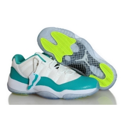 Air Jordan 11 Shoes 2014 Womens Serpentine White Cyan Green